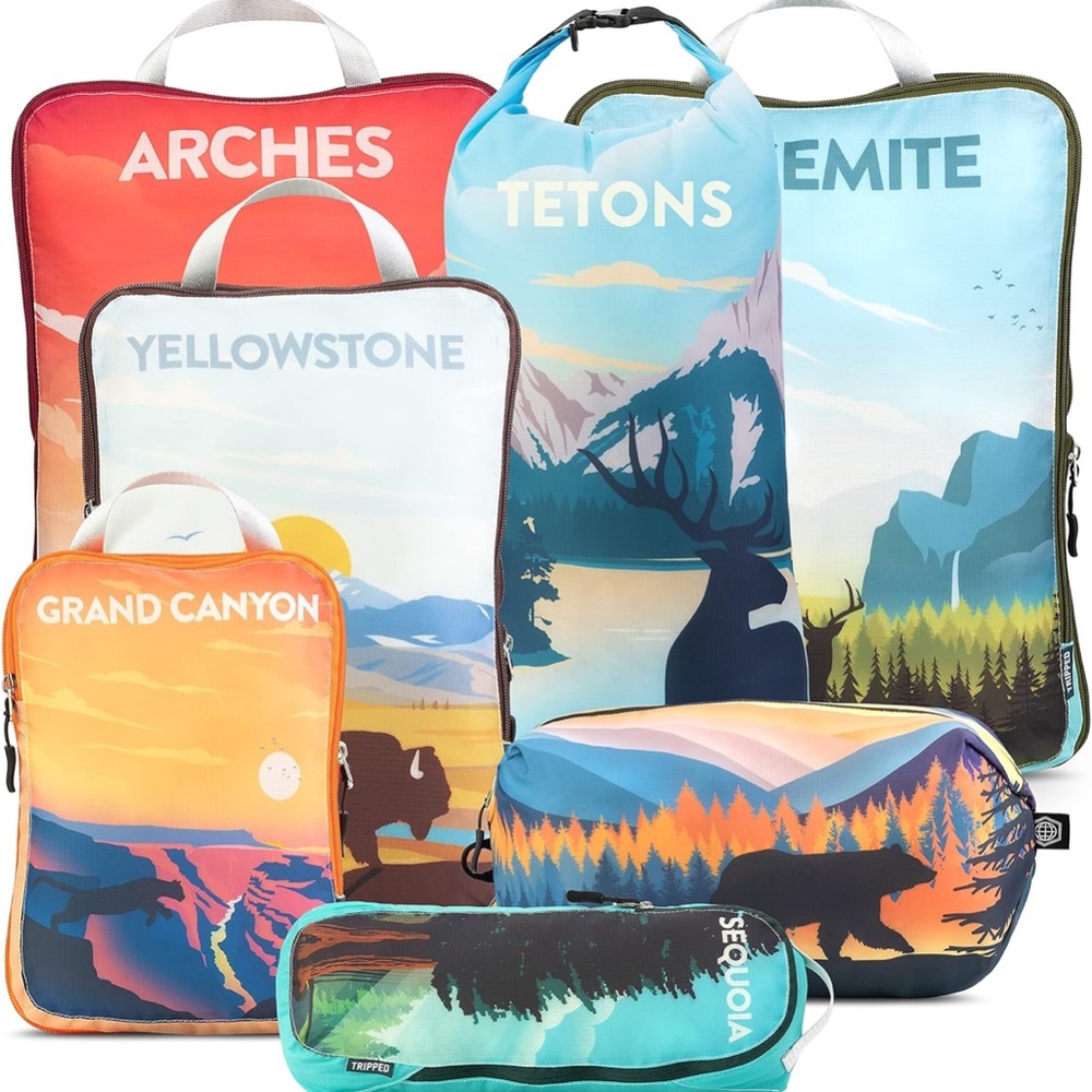 Packing Cubes- Tripped National Parks themed cubes